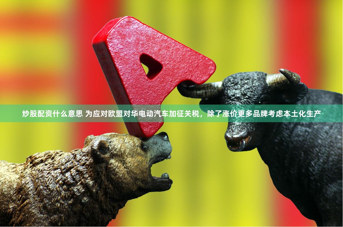 炒股配资什么意思 为应对欧盟对华电动汽车加征关税，除了涨价更多品牌考虑本土化生产